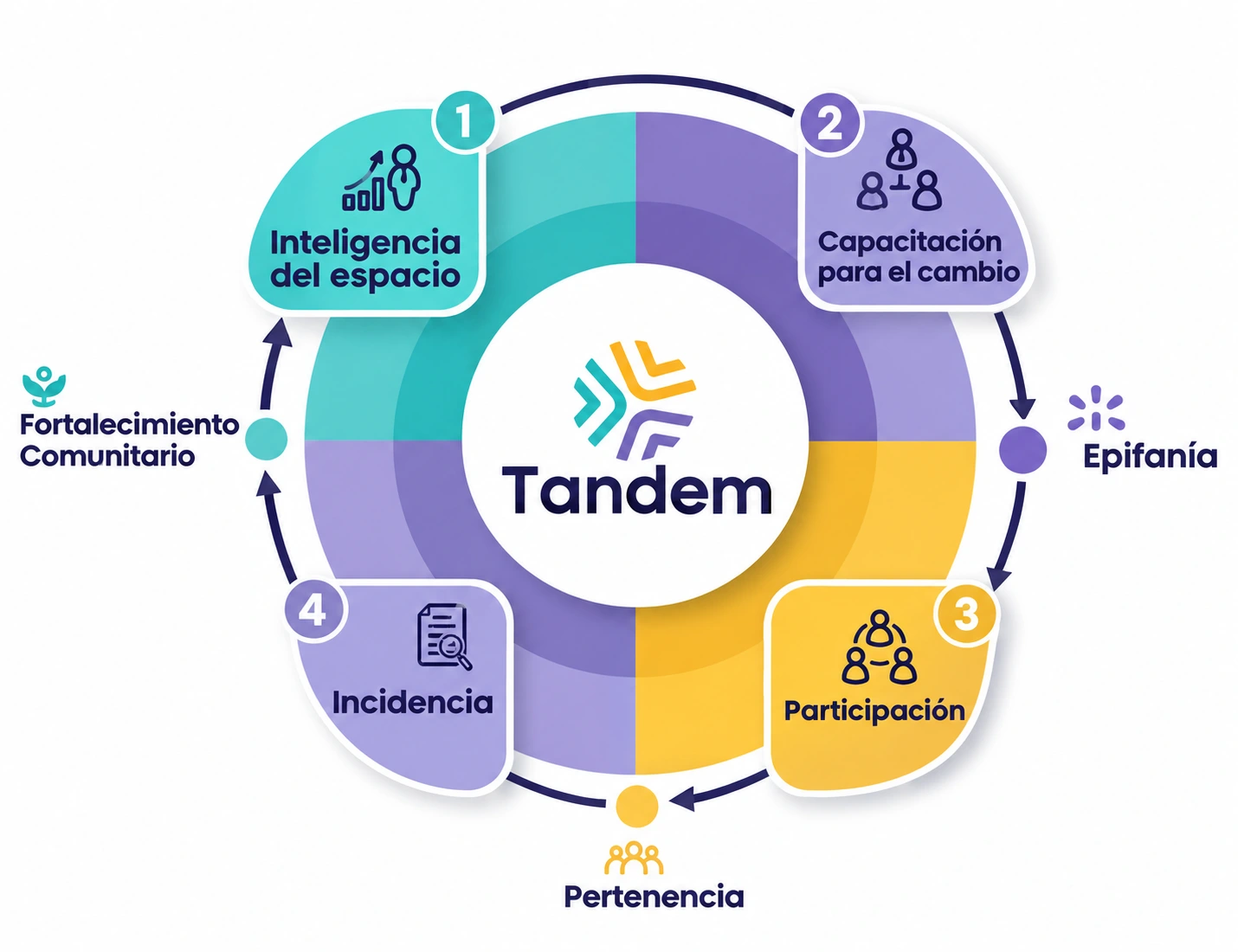 Infografía circular Tandem Conexión comunitaria